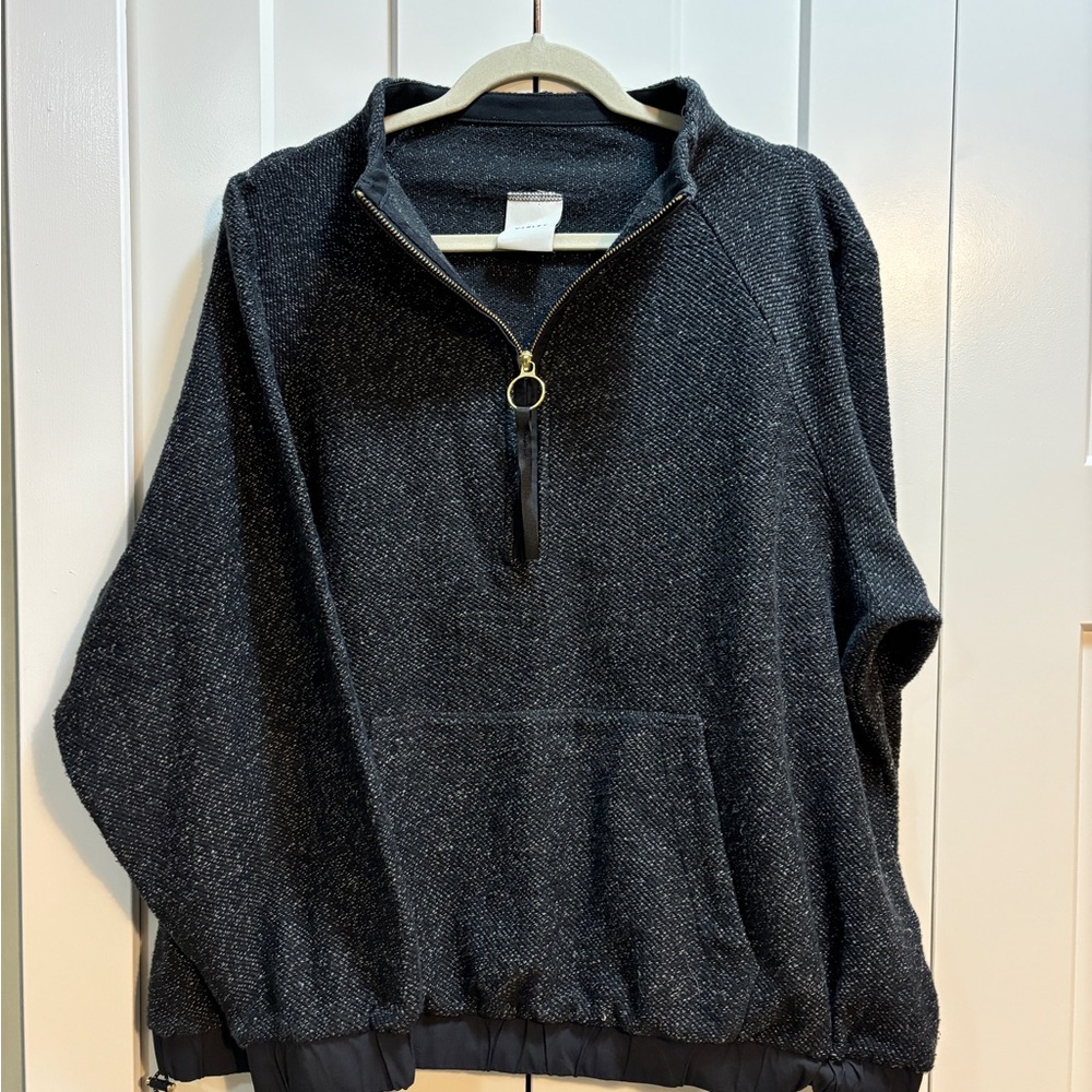 Varley Barnett Charcoal Marl Womens 1/2 Zip Sweater, Sz L